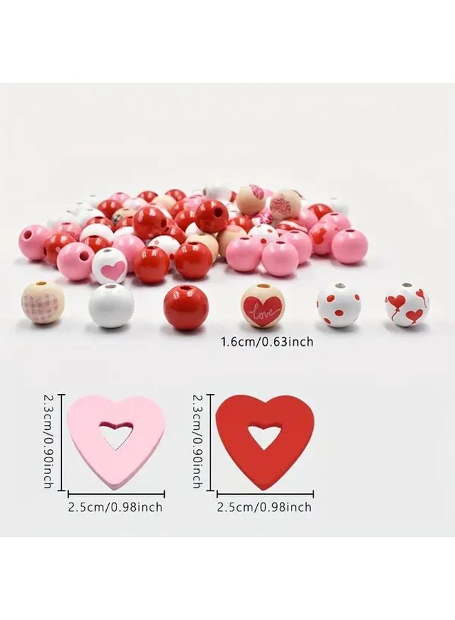 20pcs Mixed Random Patterns Wooden Beads For DIY Jewelry Crafts Decor - Image 4